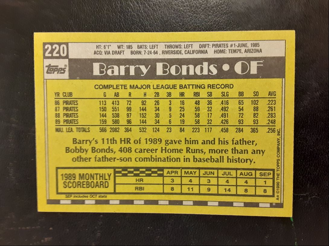 1990 Topps Barry Bonds