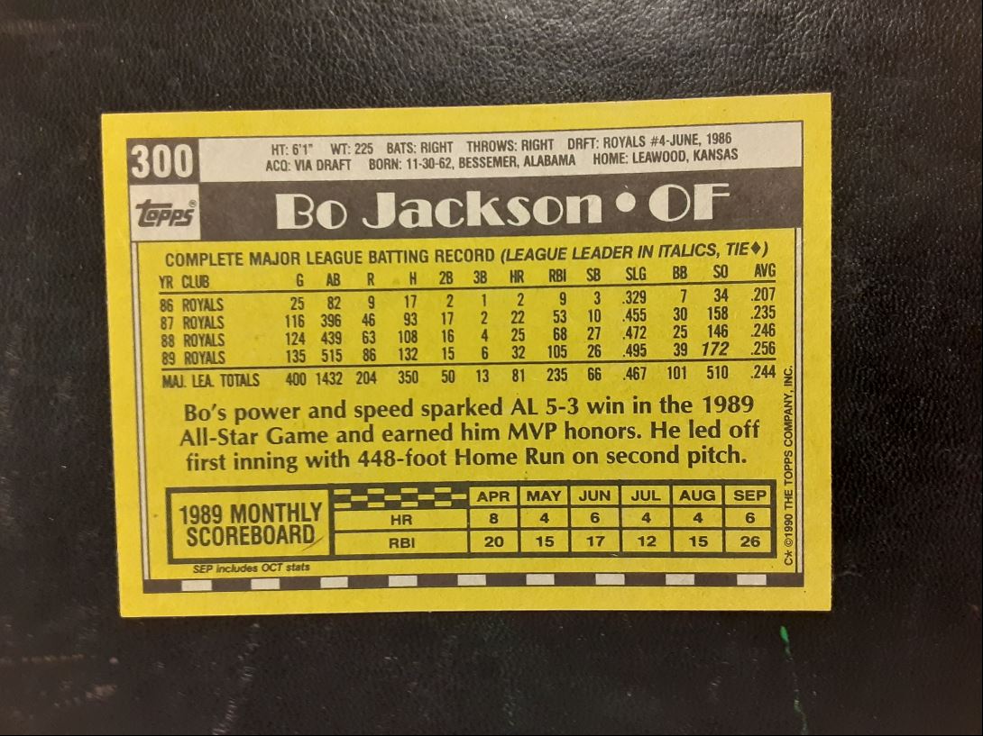 1990 Topps Bo Jackson