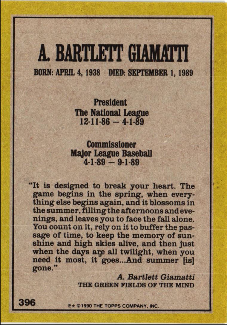 1990 Topps Bart Giamatti