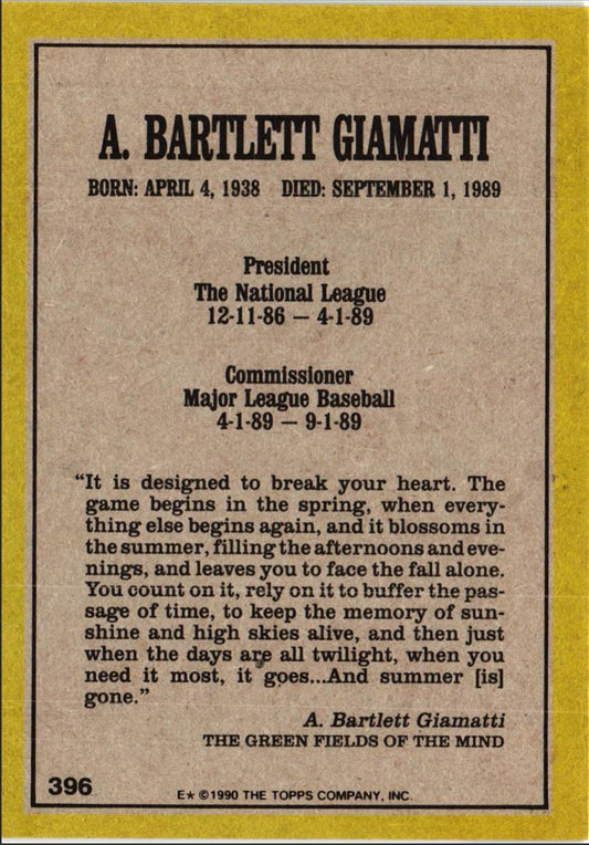 1990 Topps Bart Giamatti