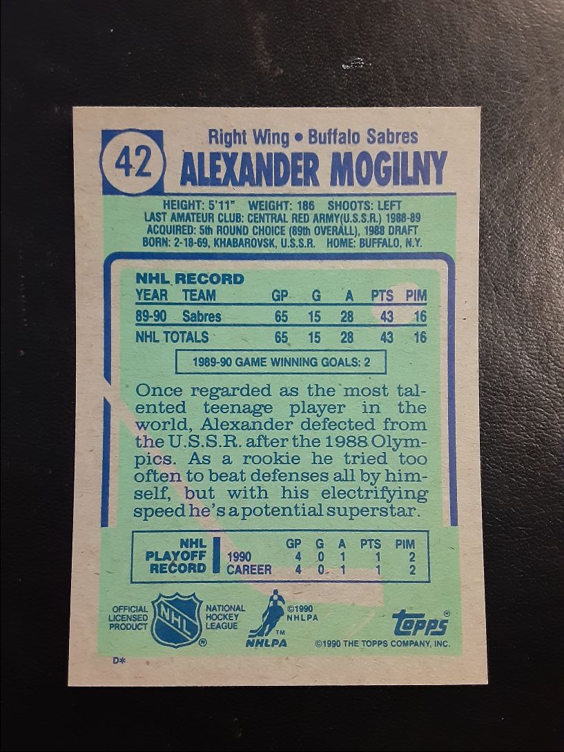 1990 Topps Alexander Mogilny