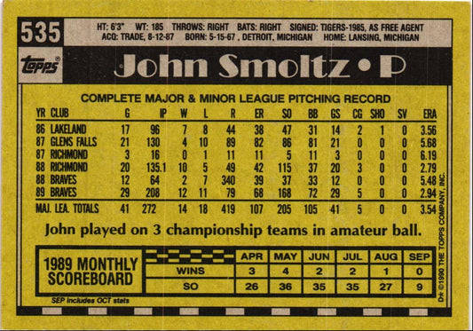 1990 Topps John Smoltz