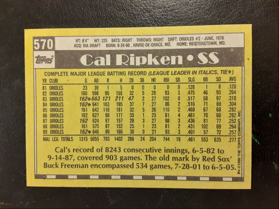 1990 Topps Cal Ripken