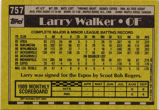 1990 Topps Larry Walker