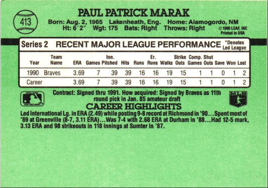 1991 Donruss Paul Marak