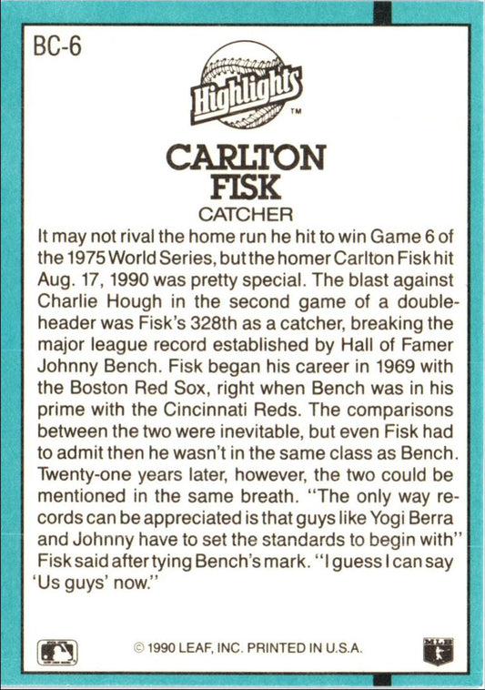 1991 Donruss Bonus Cards Carlton Fisk