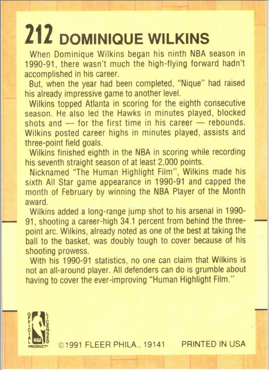 1991 Fleer Dominique Wilkins