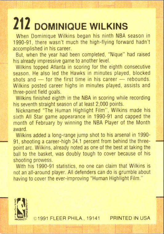 1991 Fleer Dominique Wilkins