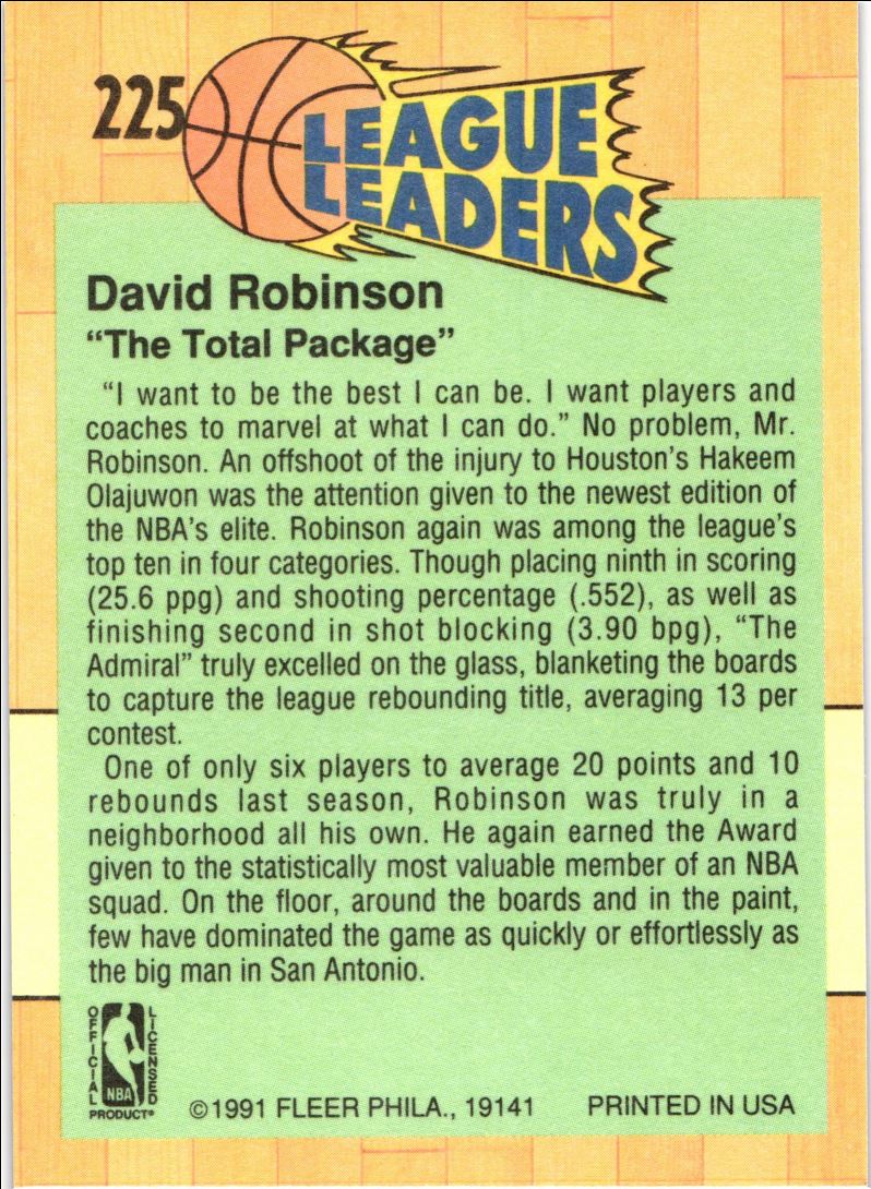 1991 Fleer David Robinson