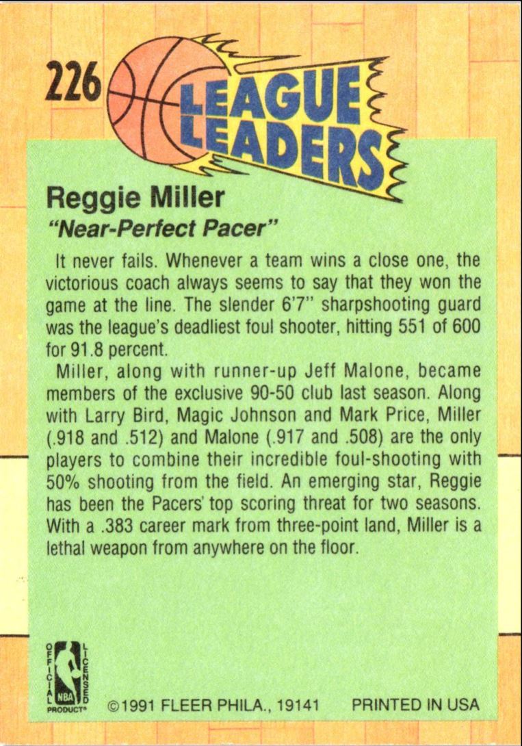 1991 Fleer Reggie Miller