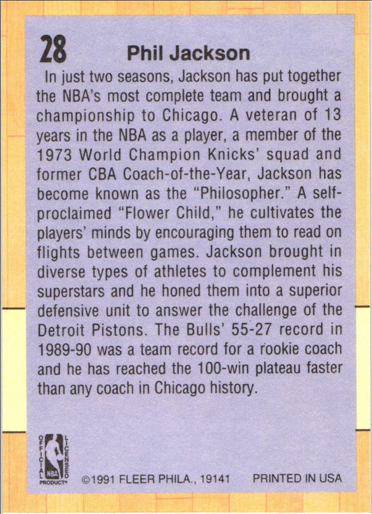 1991 Fleer Phil Jackson