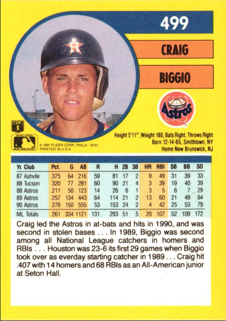 1991 Fleer Craig Biggio