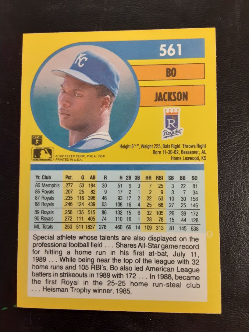 1991 Fleer Bo Jackson