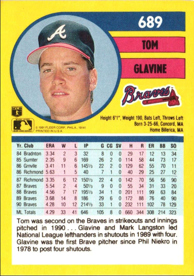 1991 Fleer Tom Glavine