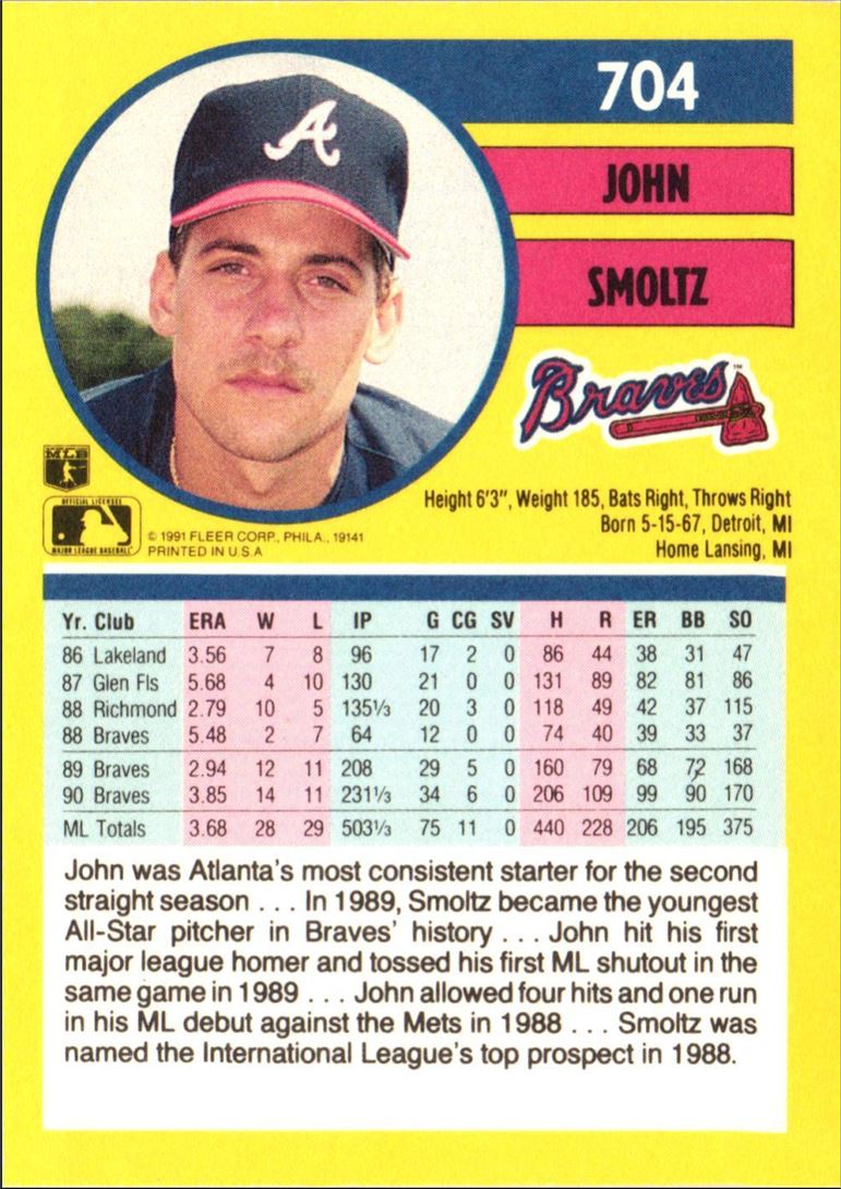 1991 Fleer John Smoltz