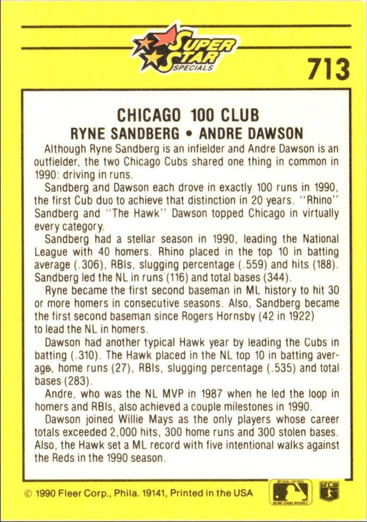 1991 Fleer Ryne Sandberg/Andre Dawson