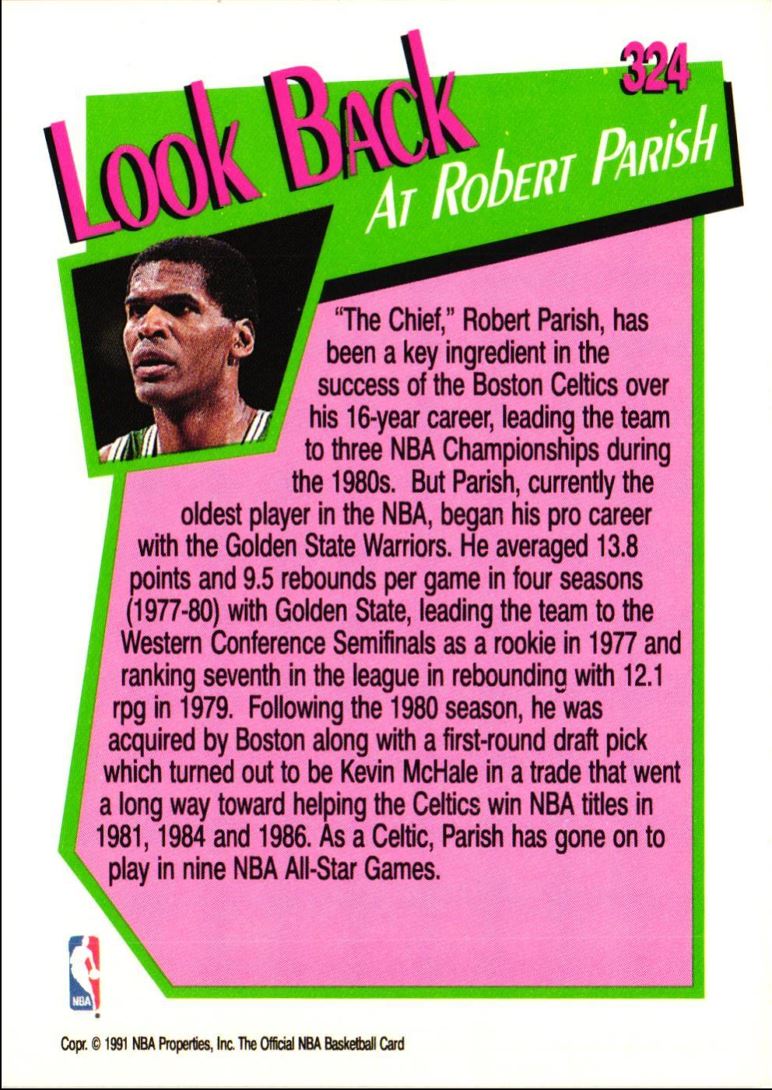 1991 Hoops Look Back Robert Parish