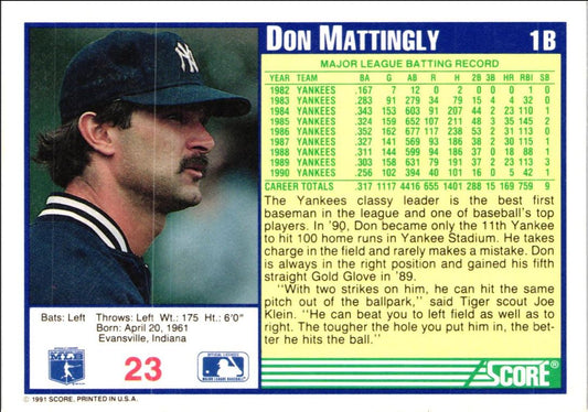 1991 Score Don Mattingly