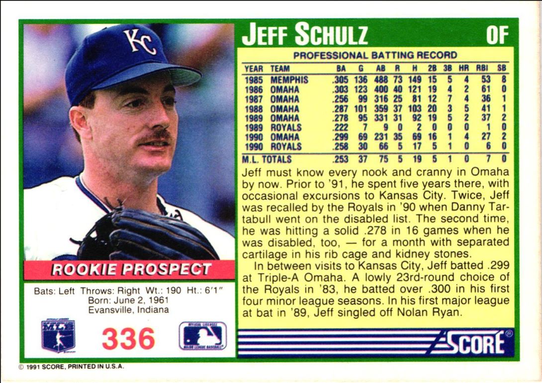 1991 Score Jeff Schulz