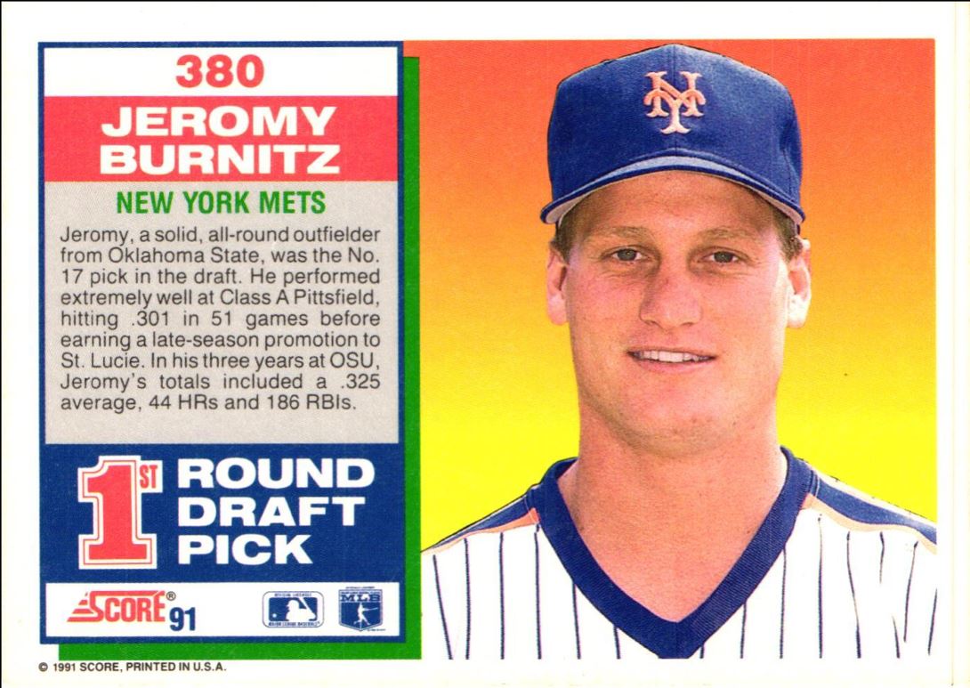 1991 Score Jeromy Burnitz