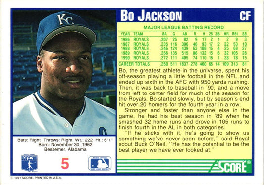 1991 Score Bo Jackson