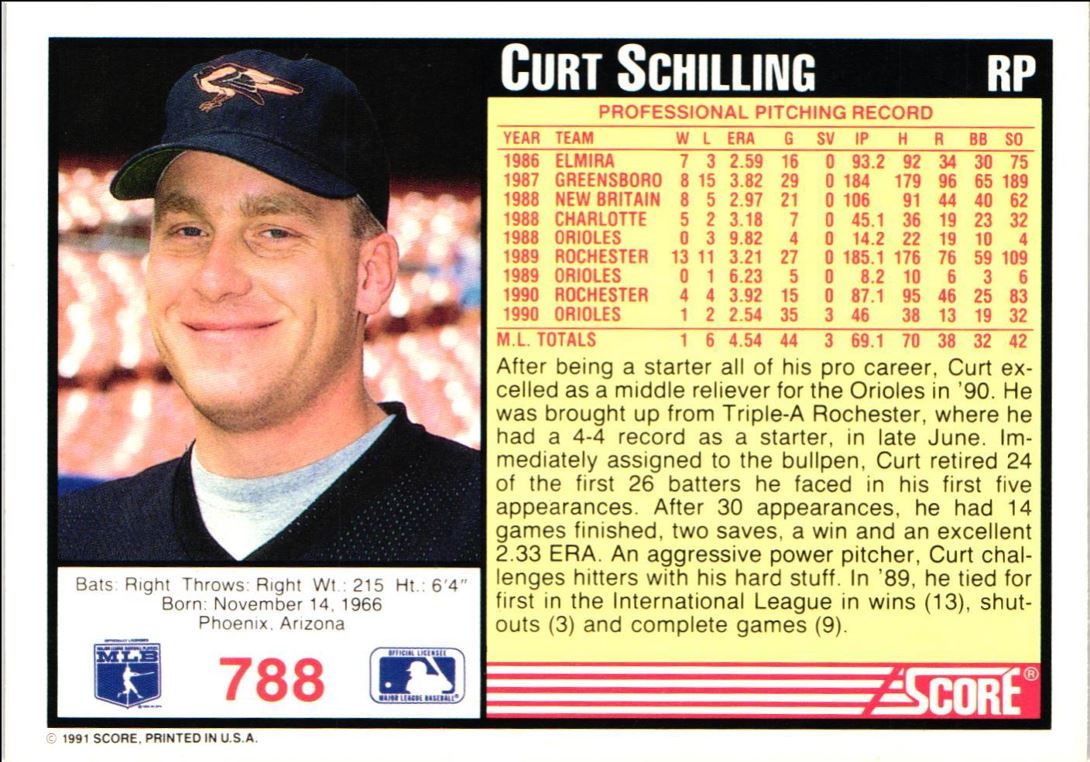 1991 Score Curt Schilling
