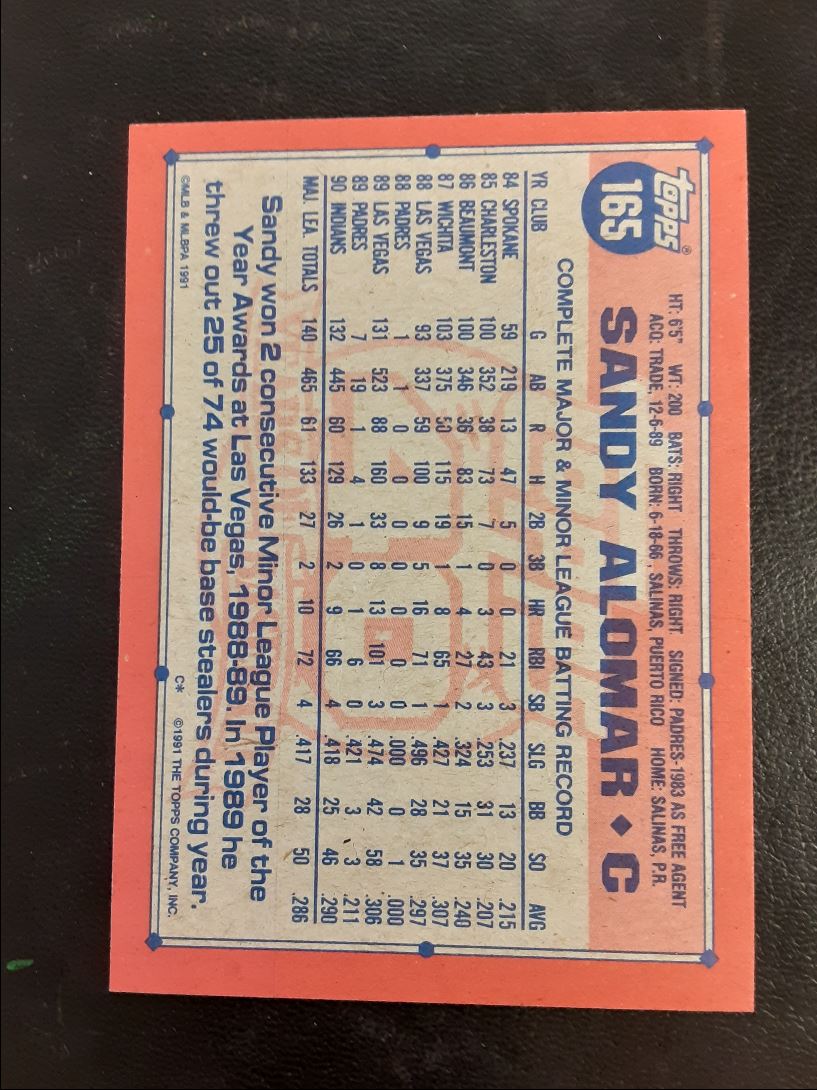 1991 Topps Sandy Alomar Jr.