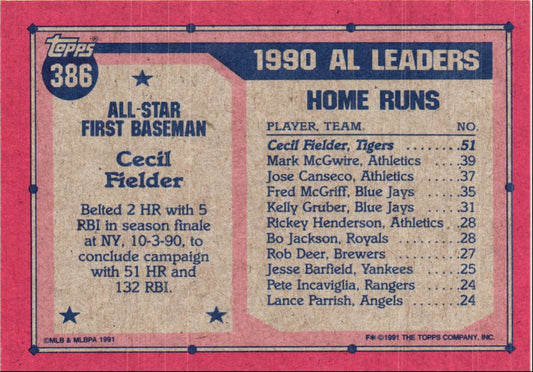 1991 Topps Cecil Fielder