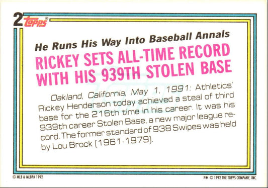 1991 Topps Rickey Henderson