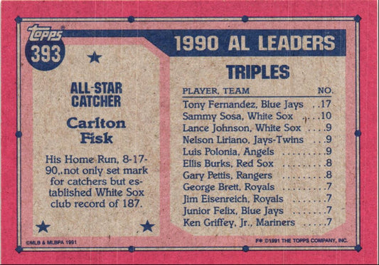 1991 Topps Carlton Fisk