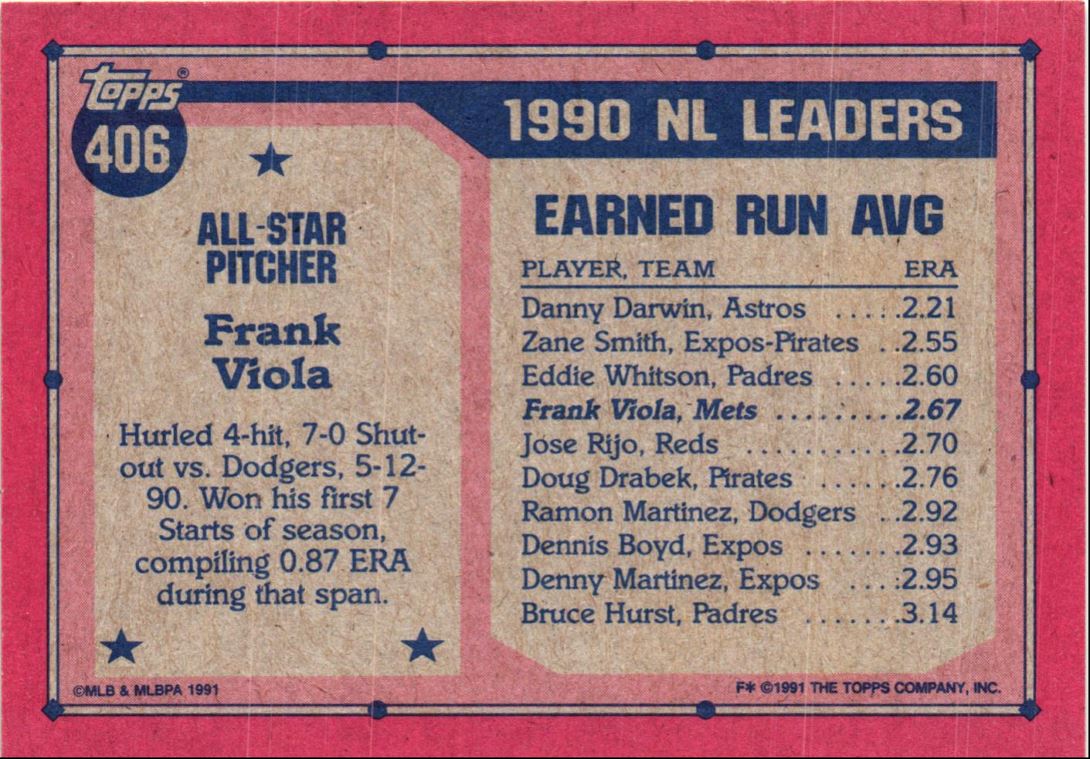 1991 Topps Frank Viola