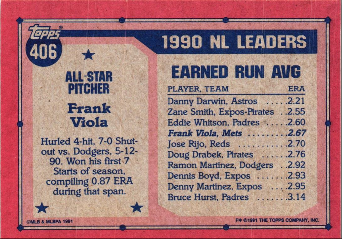 1991 Topps Frank Viola