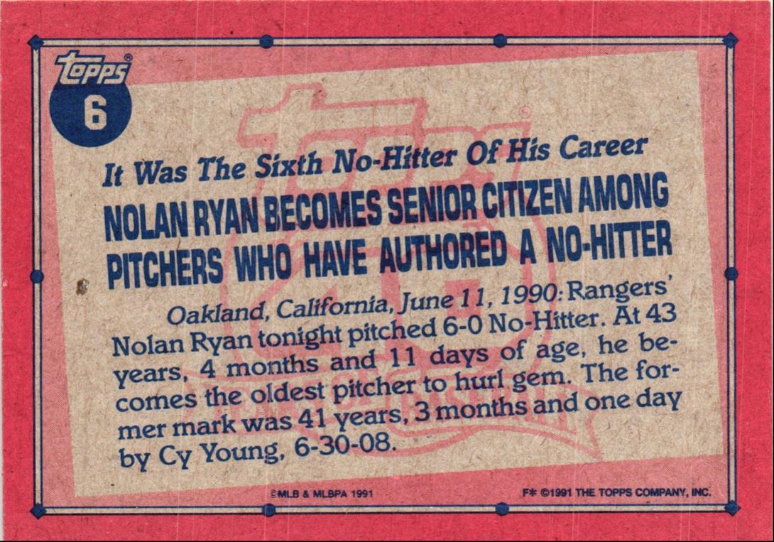 1991 Topps Nolan Ryan