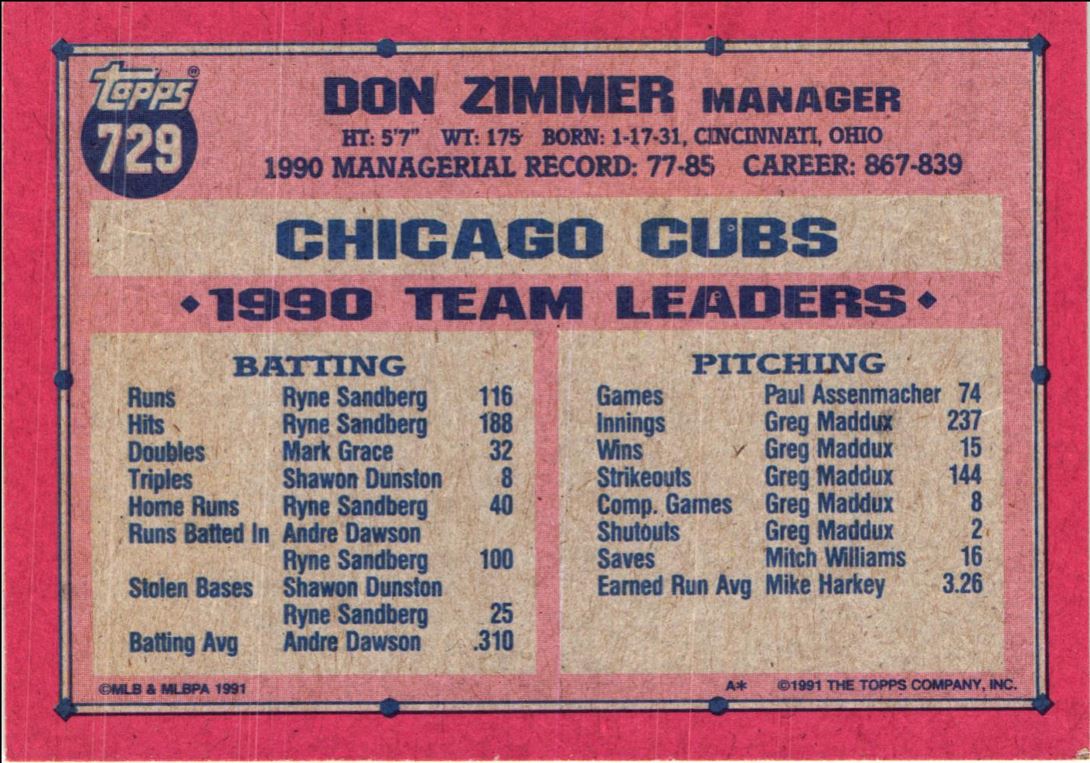 1991 Topps Don Zimmer