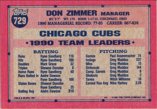 1991 Topps Don Zimmer