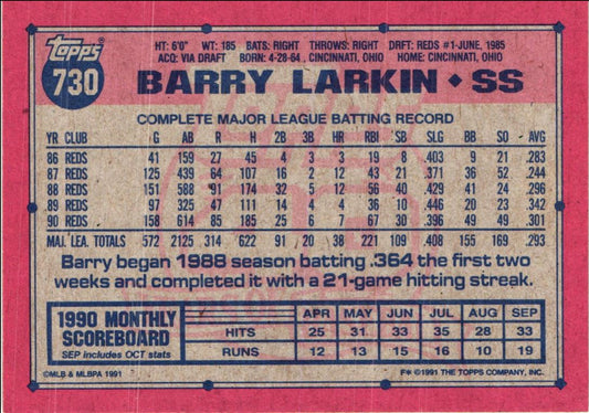 1991 Topps Barry Larkin