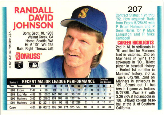 1992 Donruss Randy Johnson