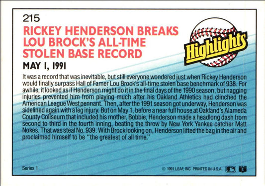 1992 Donruss Rickey Henderson