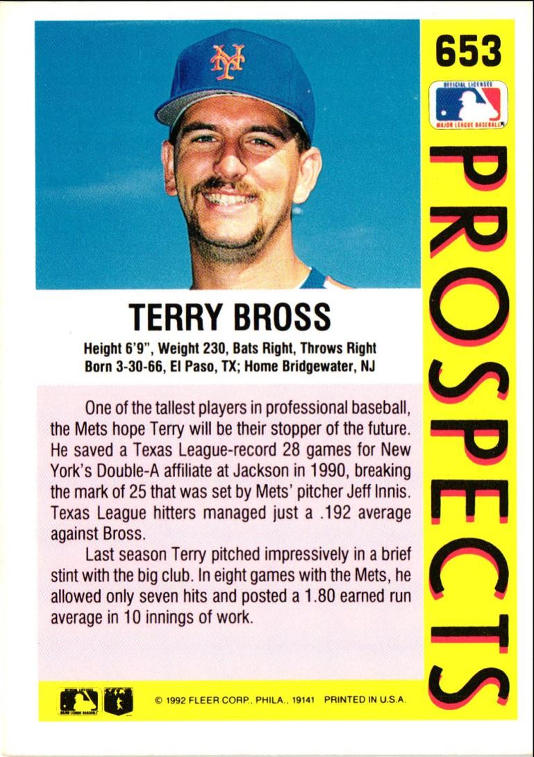 1992 Fleer Terry Bross