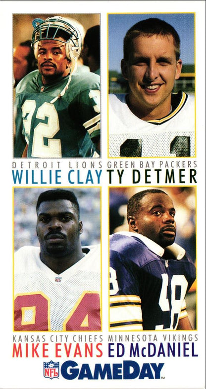 1992 GameDay Willie Clay/Ty Detmer/Mike Evans/Ed McDaniel