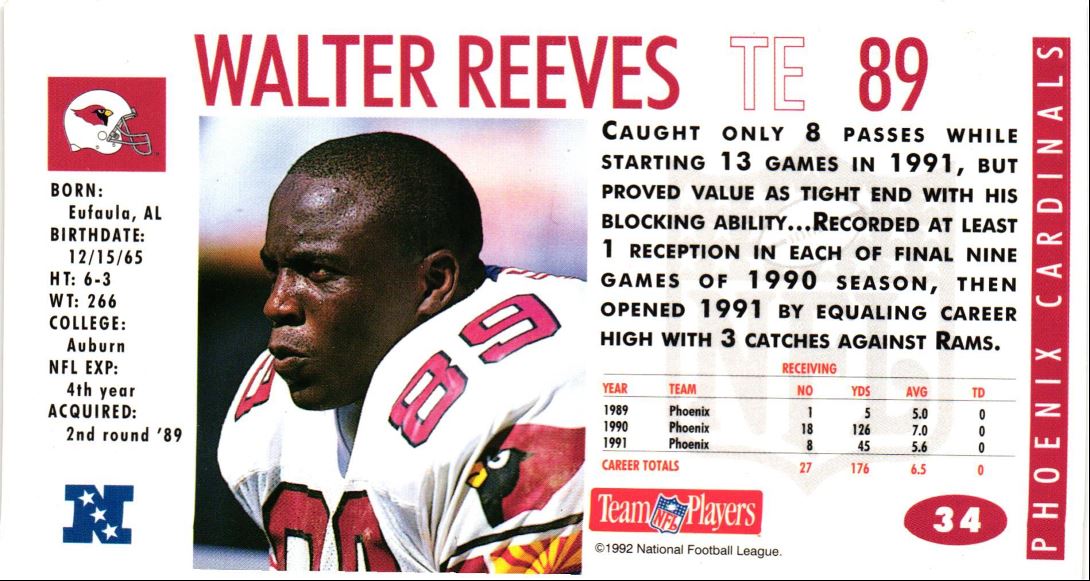 1992 GameDay Walter Reeves