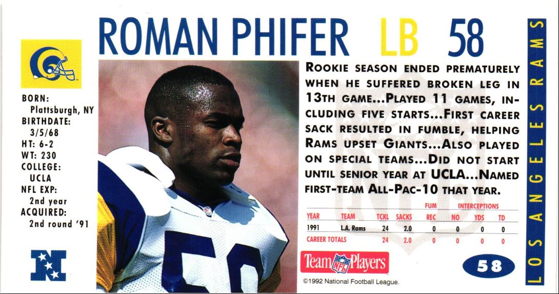 1992 GameDay Roman Phifer