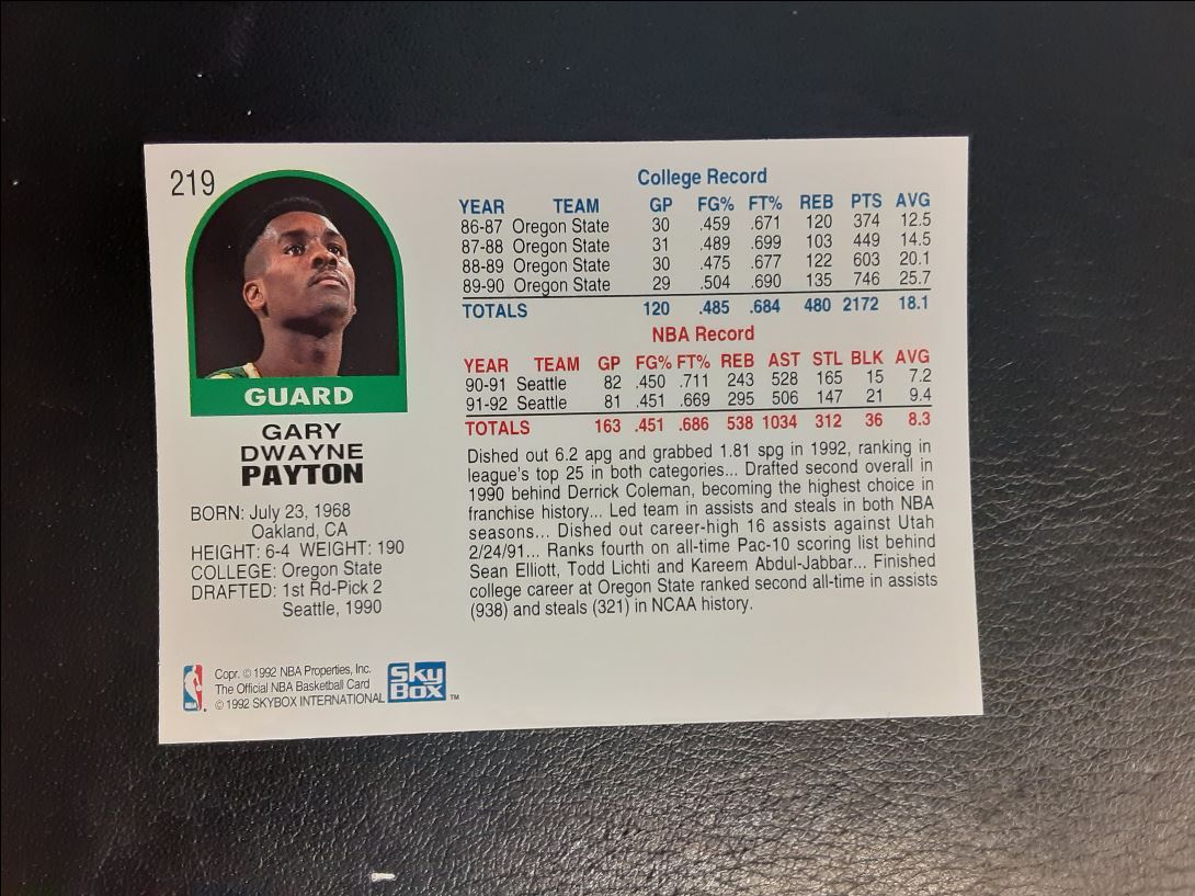 1992 Hoops Gary Payton