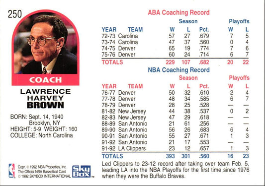 1992 Hoops Larry Brown