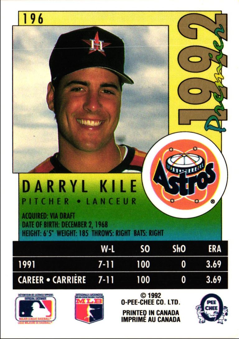 1992 O-Pee-Chee Premier Darryl Kile