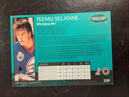 1992 Parkhurst Teemu Selanne