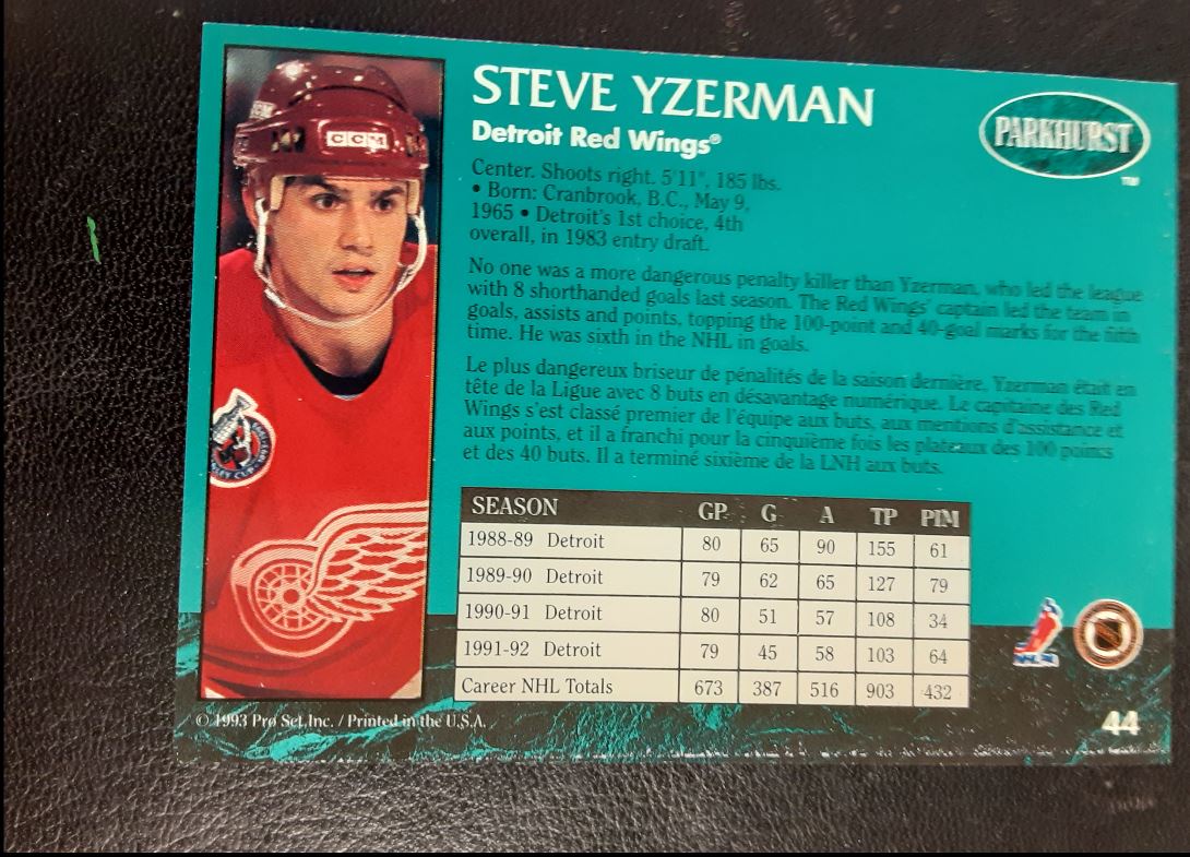 1992 Parkhurst Steve Yzerman