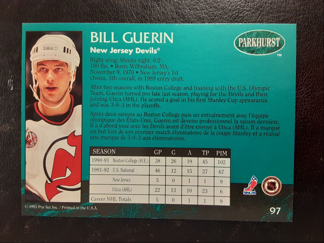 1992 Parkhurst Bill Guerin