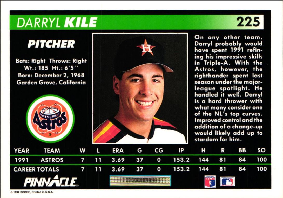 1992 Pinnacle Darryl Kile