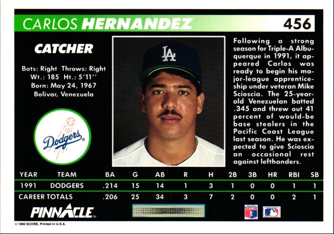 1992 Pinnacle Carlos Hernandez